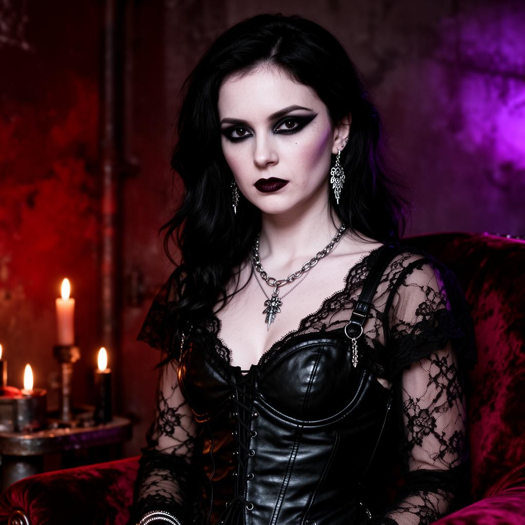 Portrait of an alternative goth woman